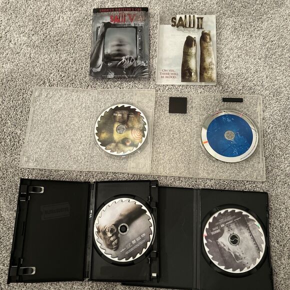 SAW 1, 2, 3, 5 HORROR DVD LOT UNRATED DIRECTORS CUT RARE LIQUID SAW COVER - Picture 5 of 5